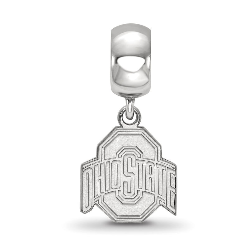 Sterling Silver Rhod-Pltd Logoart Ohio State University Small Dangle Bead