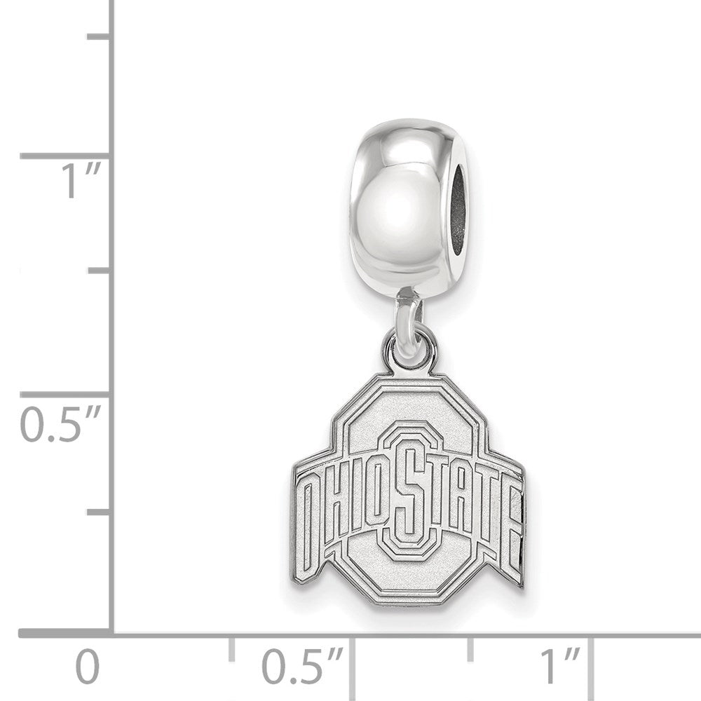 Sterling Silver Rhod-Pltd Logoart Ohio State University Small Dangle Bead