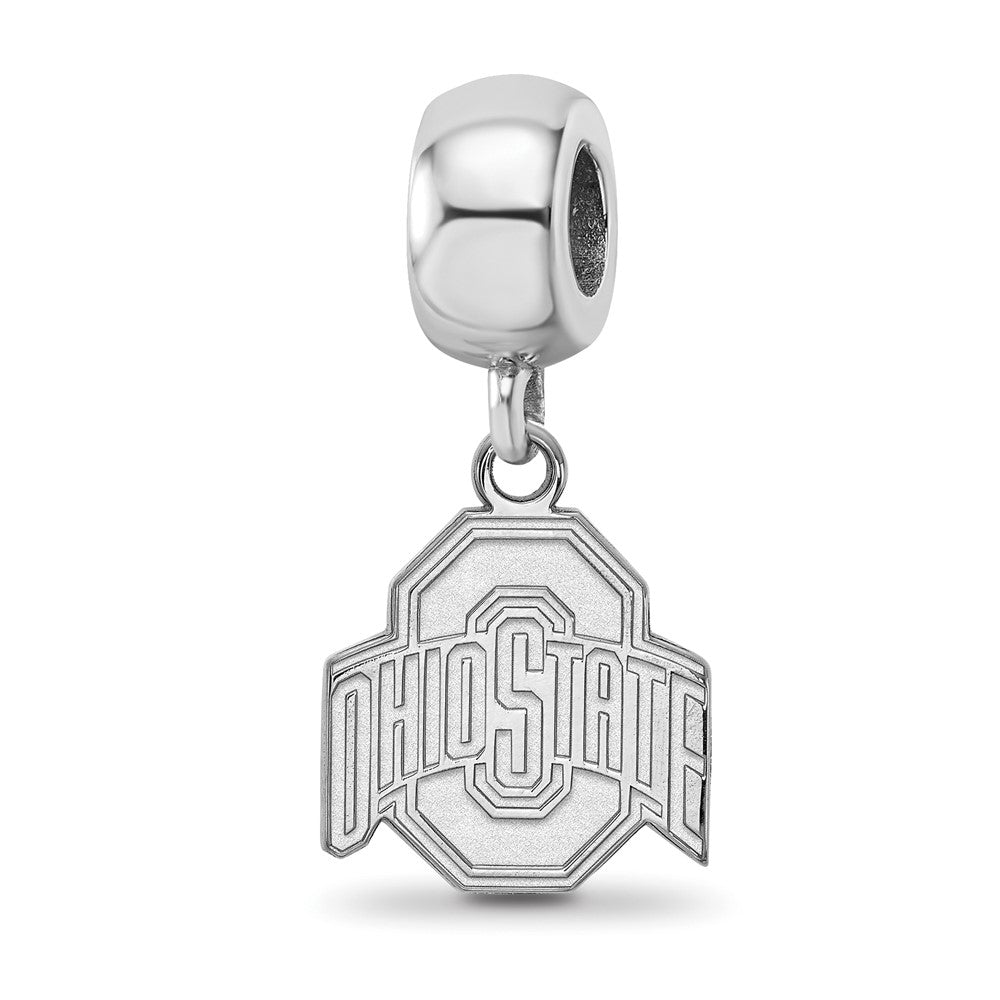 Sterling Silver Rhod-Pltd Logoart Ohio State University Small Dangle Bead