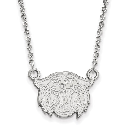 14K White Gold Logoart Villanova University Wildcat Small Pendant 18 Inch Necklace