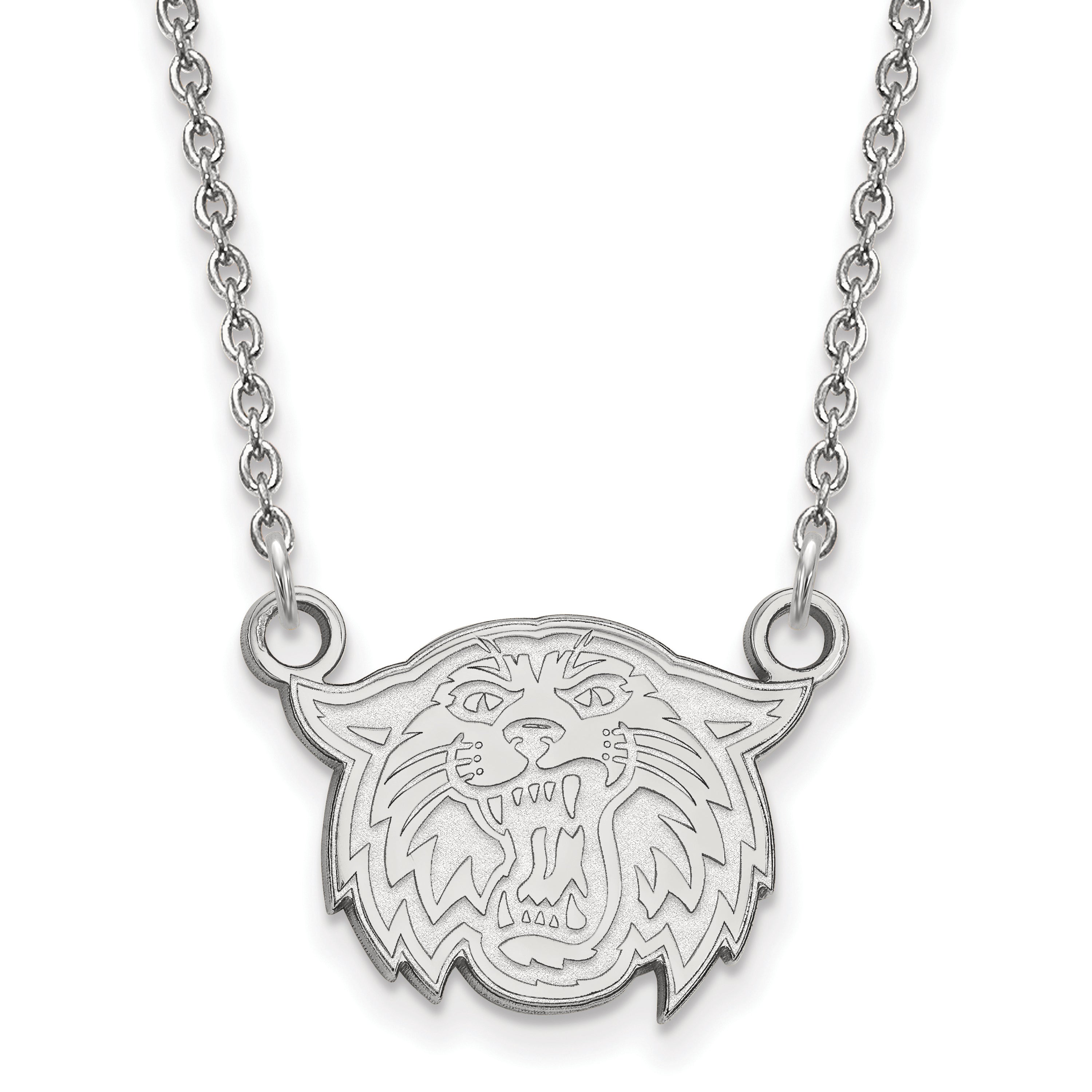10K White Gold Logoart Villanova University Wildcat Small Pendant 18 Inch Necklace
