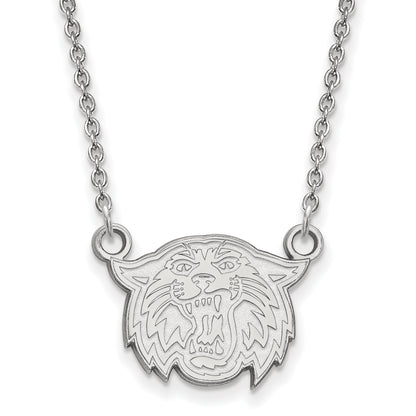 10K White Gold Logoart Villanova University Wildcat Small Pendant 18 Inch Necklace
