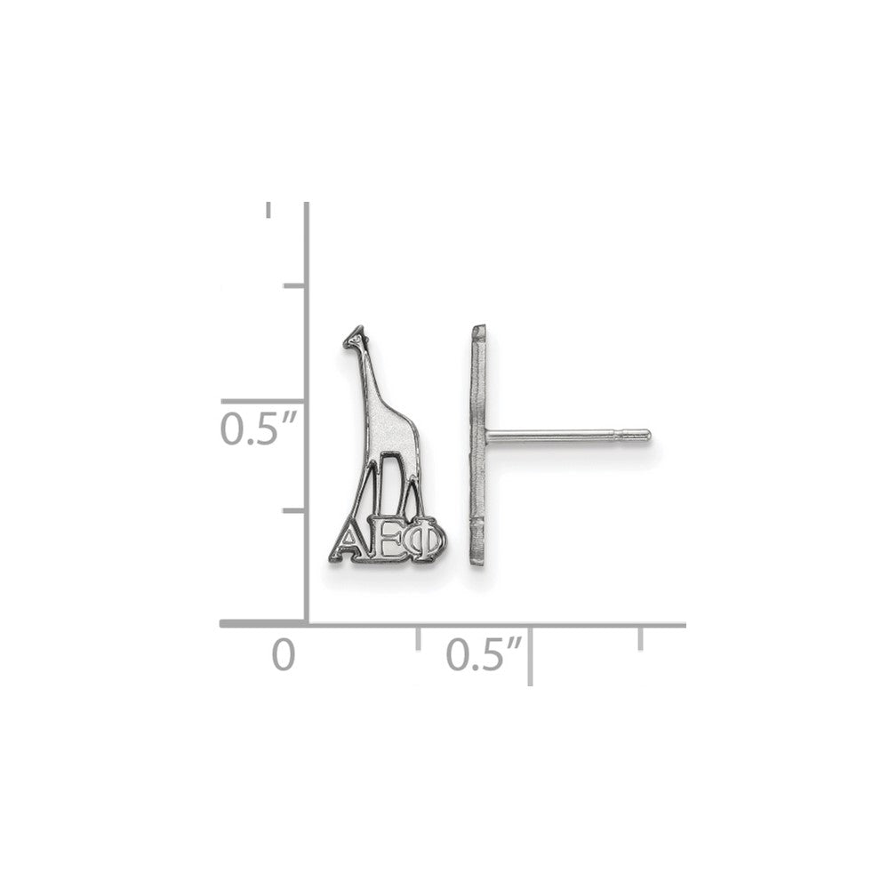 Sterling Silver Rhodium Plated Logoart Alpha Epsilon Phi Sorority Symbol Extra Small Post Earrings