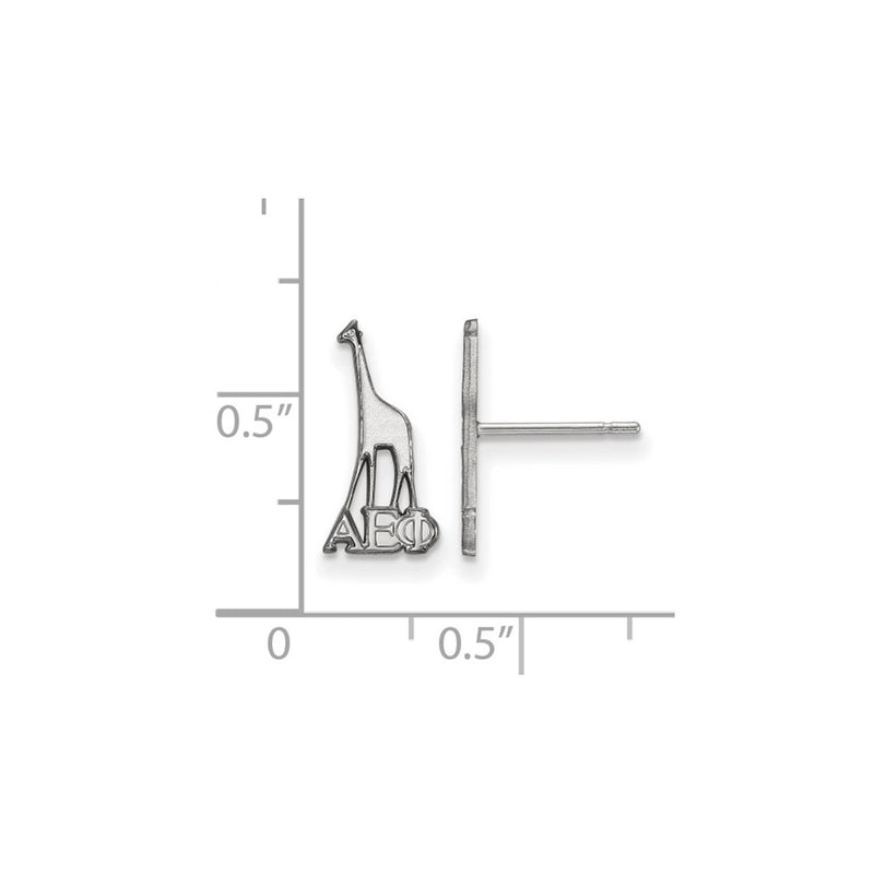 Sterling Silver Rhodium Plated Logoart Alpha Epsilon Phi Sorority Symbol Extra Small Post Earrings