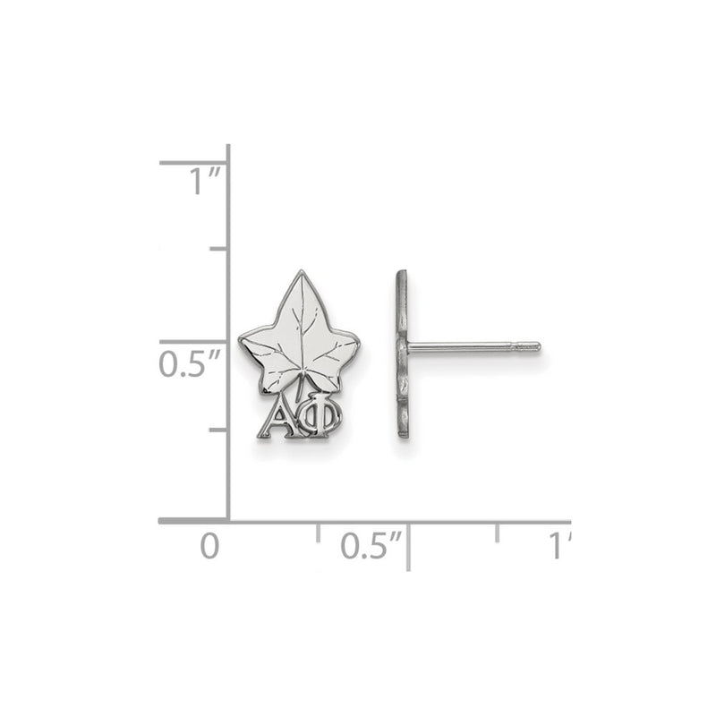 Sterling Silver Rhodium Plated Logoart Alpha Phi Sorority Symbol Extra Small Post Earrings