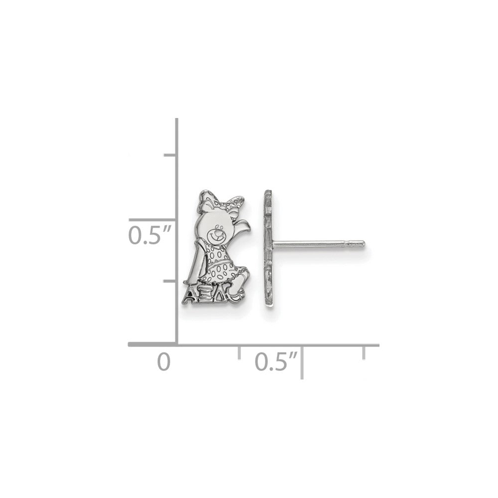 Sterling Silver Rhodium Plated Logoart Alpha Xi Delta Sorority Symbol Extra Small Post Earrings
