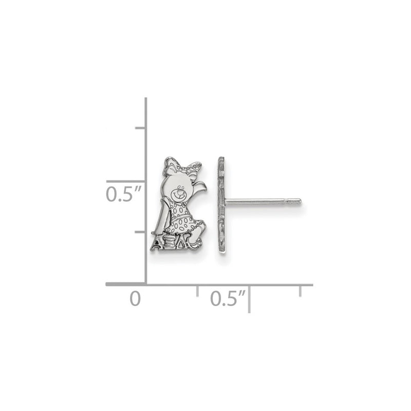Sterling Silver Rhodium Plated Logoart Alpha Xi Delta Sorority Symbol Extra Small Post Earrings