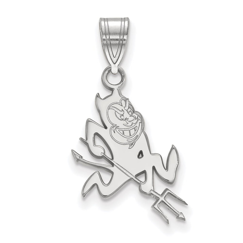 10K White Gold Logoart Arizona State University Sun Devil Medium Pendant
