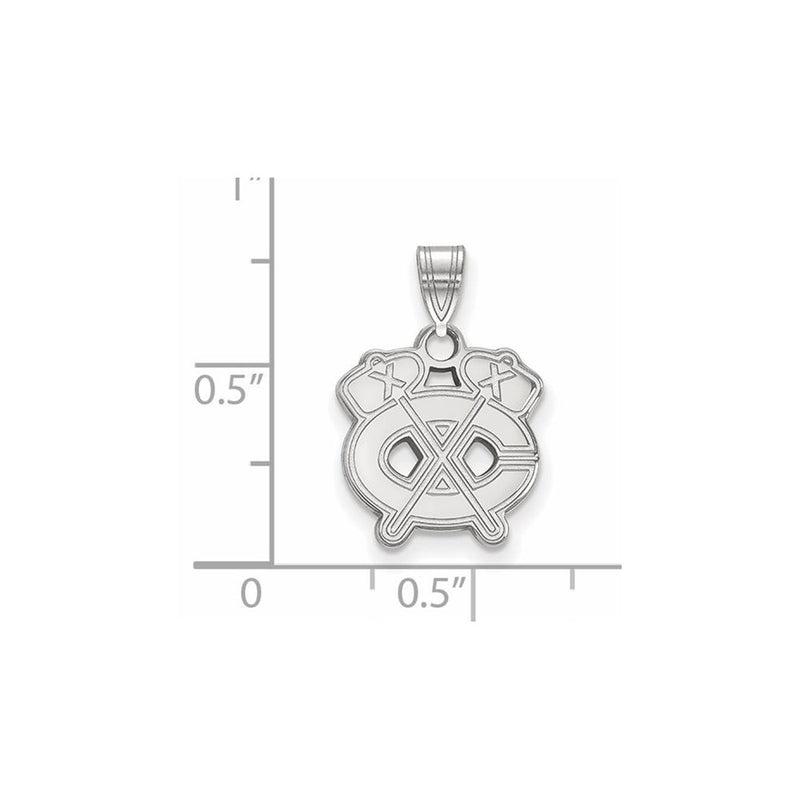 Sterling Silver Rhodium Plated Nhl Logoart Chicago Blackhawks Letter C And Tomahawk Small Pendant