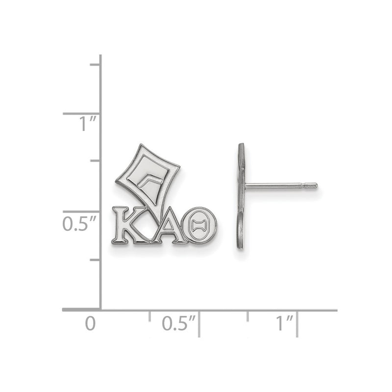 Sterling Silver Rhodium Plated Logoart Kappa Alpha Theta Sorority Symbol Extra Small Post Earrings