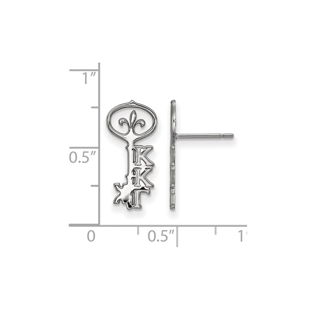 Sterling Silver Rhodium Plated Logoart Kappa Gamma Sorority Symbol Extra Small Post Earrings
