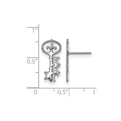 Sterling Silver Rhodium Plated Logoart Kappa Gamma Sorority Symbol Extra Small Post Earrings