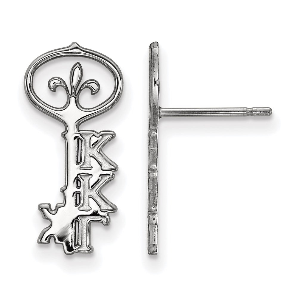 Sterling Silver Rhodium Plated Logoart Kappa Gamma Sorority Symbol Extra Small Post Earrings