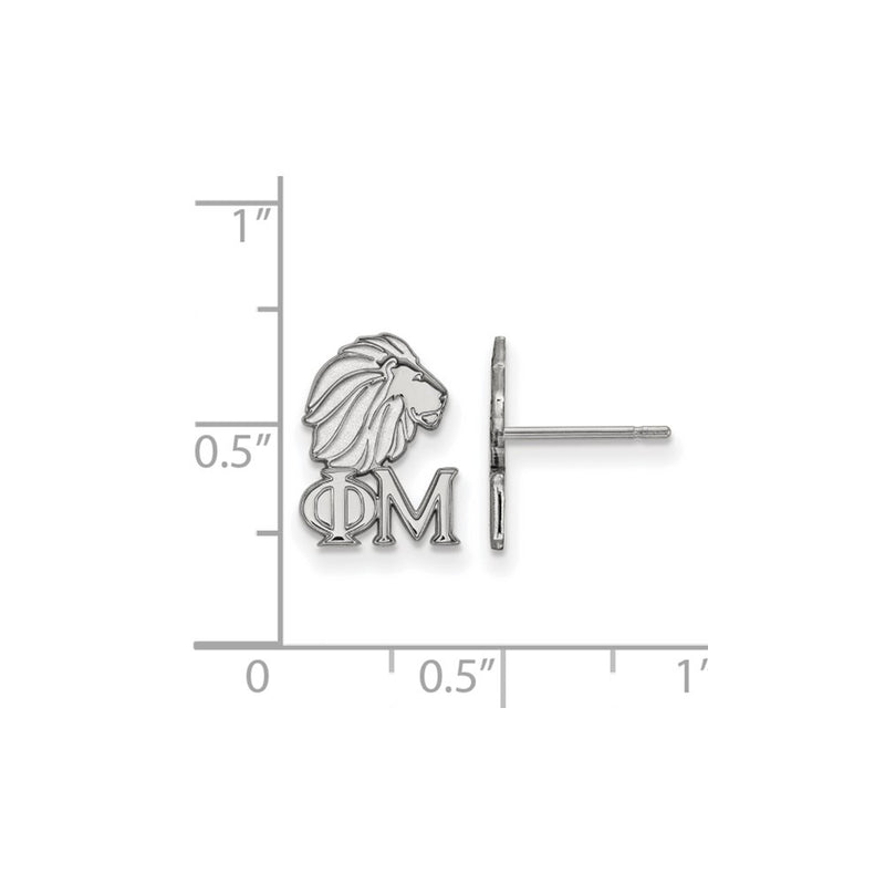 Sterling Silver Rhodium Plated Logoart Phi Mu Sorority Symbol Extra Small Post Earrings