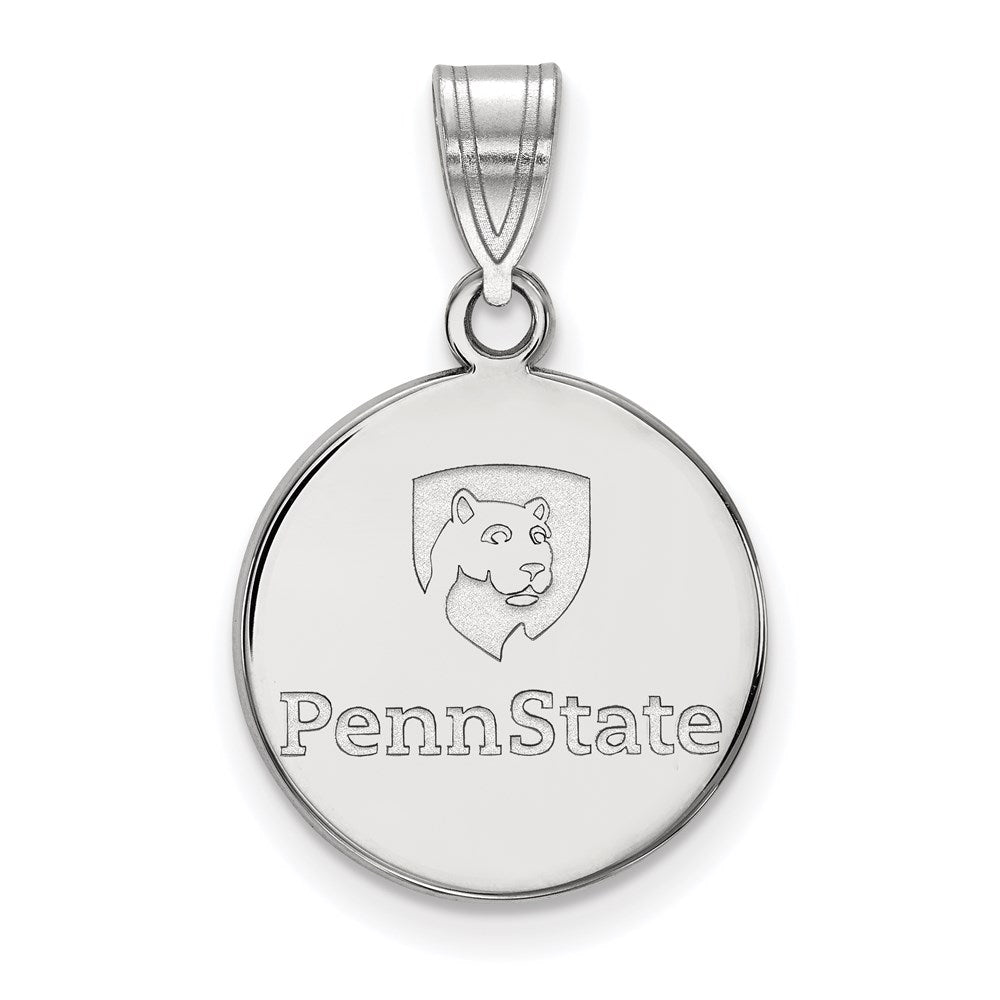 10K White Gold Logoart Penn State University Medium Disc Pendant