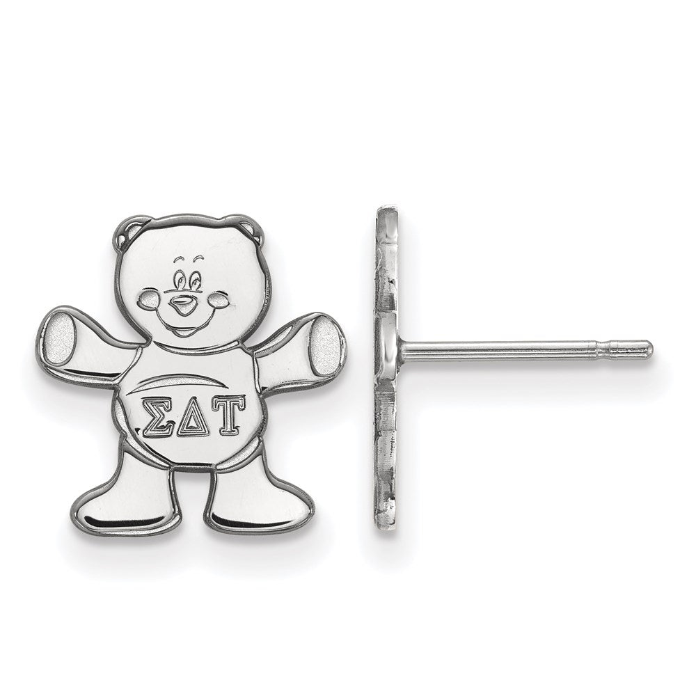 Sterling Silver Rhodium Plated Logoart Sigma Delta Tau Sorority Symbol Extra Small Post Earrings