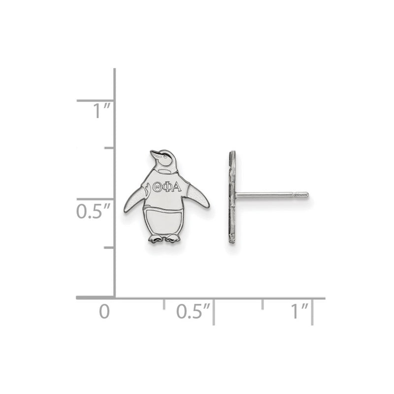 Sterling Silver Rhodium Plated Logoart Theta Phi Alpha Sorority Symbol Extra Small Post Earrings