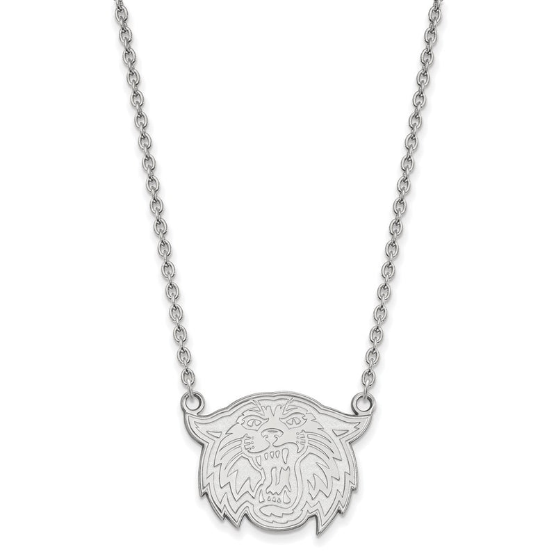 Sterling Silver Rhodium Plated Logoart Villanova University Wildcat Large Pendant 18 Inch Necklace