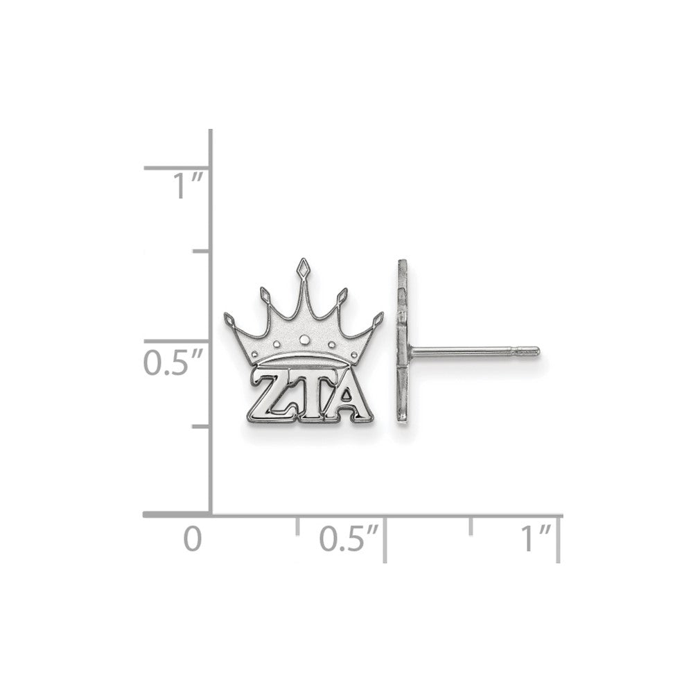 Sterling Silver Rhodium Plated Logoart Zeta Tau Alpha Sorority Symbol Extra Small Post Earrings