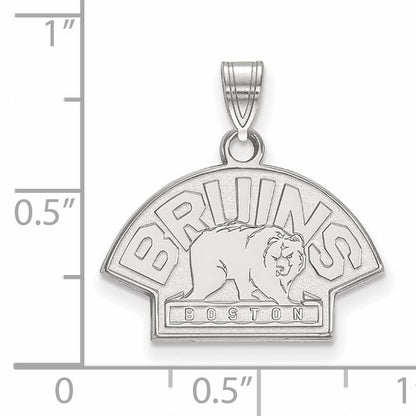 10K White Gold Nhl Logoart Boston Bruins Small Pendant