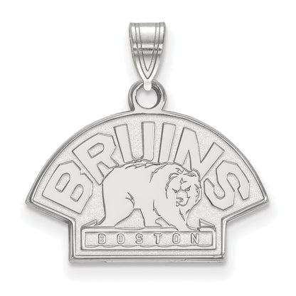 10K White Gold Nhl Logoart Boston Bruins Small Pendant