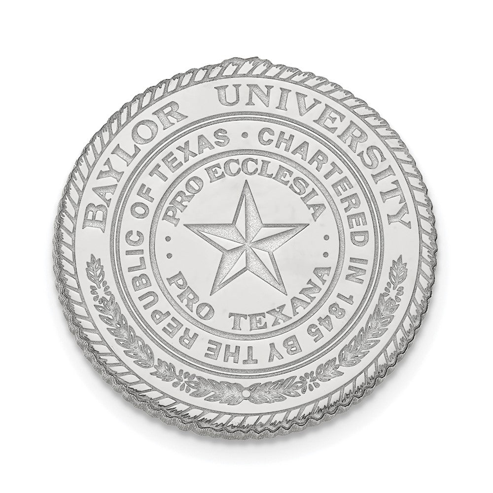 Sterling Silver Rhod-Pltd Logoart Baylor University Crest Lapel Pin