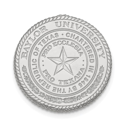 Sterling Silver Rhod-Pltd Logoart Baylor University Crest Lapel Pin