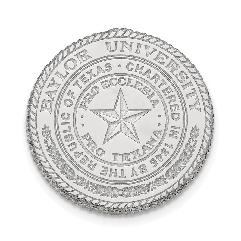 Sterling Silver Rhod-Pltd Logoart Baylor University Crest Lapel Pin