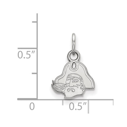 Sterling Silver Rhodium Plated Logoart East Carolina University Pirate Extra Small Pendant
