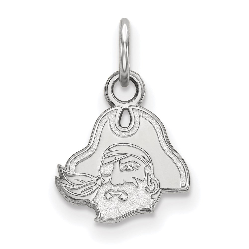 Sterling Silver Rhodium Plated Logoart East Carolina University Pirate Extra Small Pendant