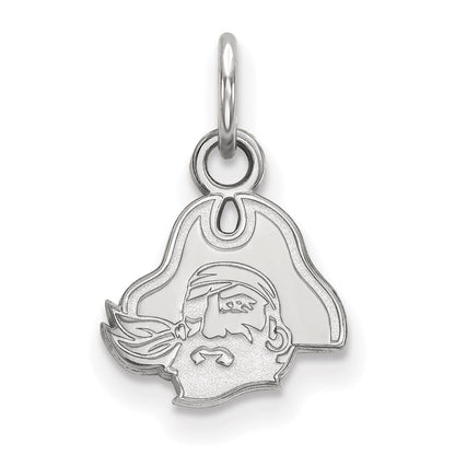 Sterling Silver Rhodium Plated Logoart East Carolina University Pirate Extra Small Pendant