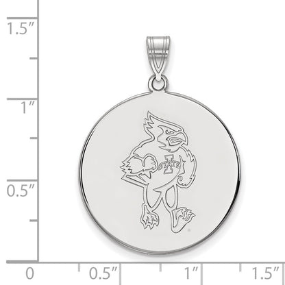 10K White Gold Logoart Iowa State University Cardinal Extra Large Disc Pendant