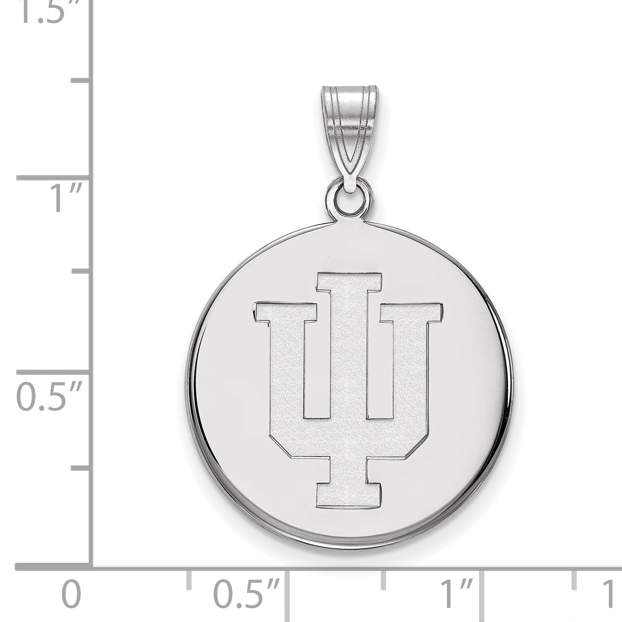 10K White Gold Logoart Indiana University I U Large Disc Pendant