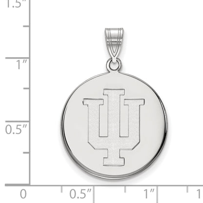 10K White Gold Logoart Indiana University I U Large Disc Pendant