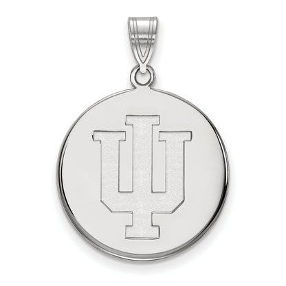 10K White Gold Logoart Indiana University I U Large Disc Pendant