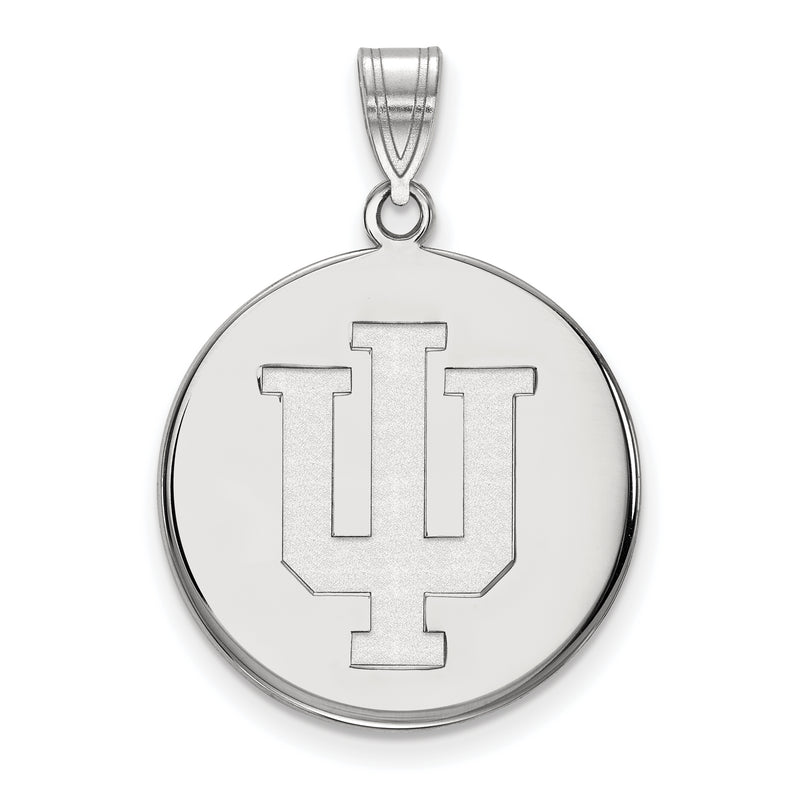 10K White Gold Logoart Indiana University I U Large Disc Pendant