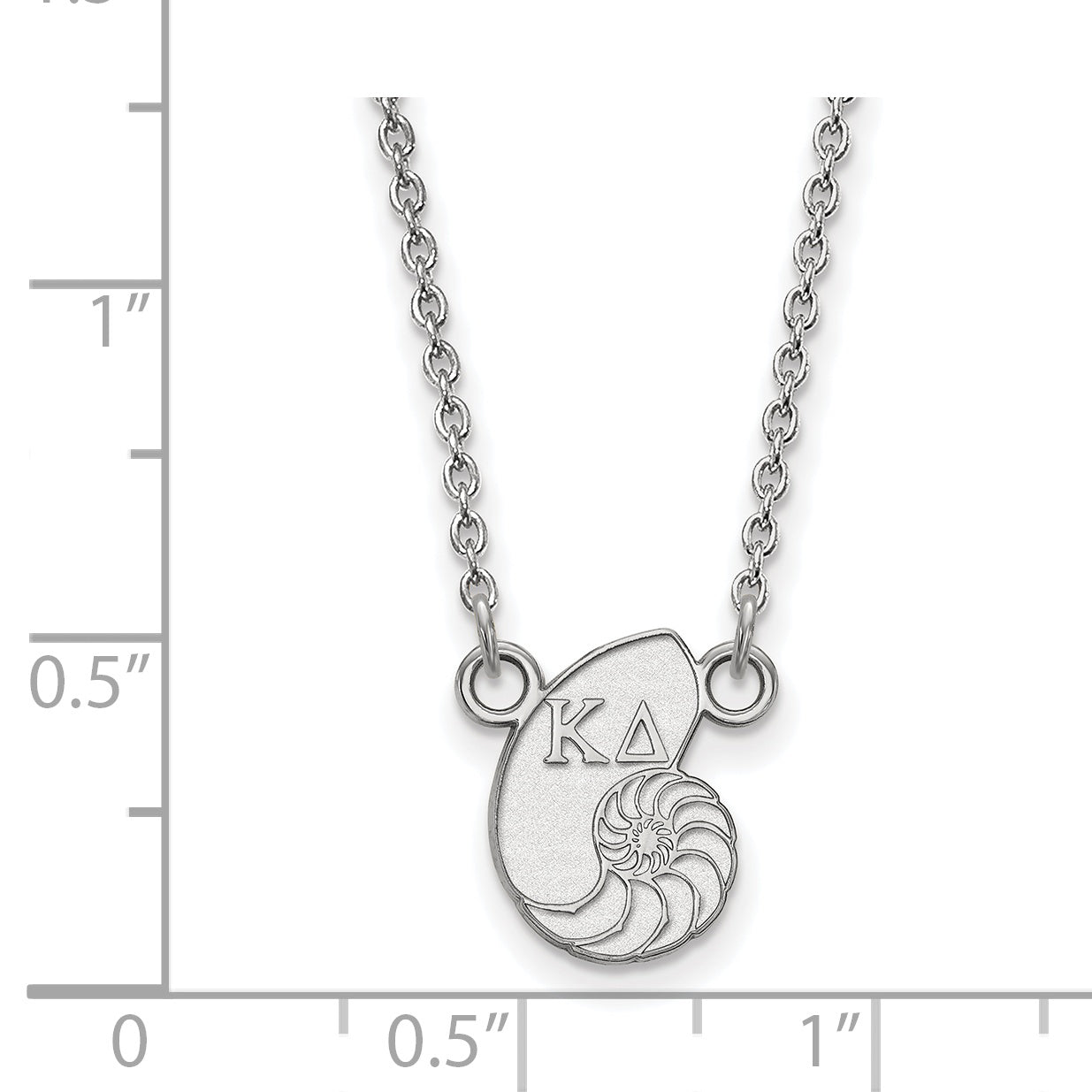 Sterling Silver Rhodium Plated Logoart Kappa Delta Sorority Symbol Extra Small Pendant 18 Inch Necklace