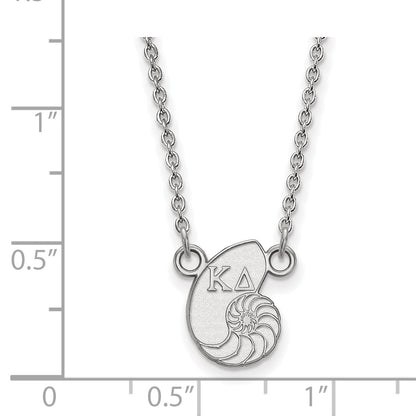 Sterling Silver Rhodium Plated Logoart Kappa Delta Sorority Symbol Extra Small Pendant 18 Inch Necklace