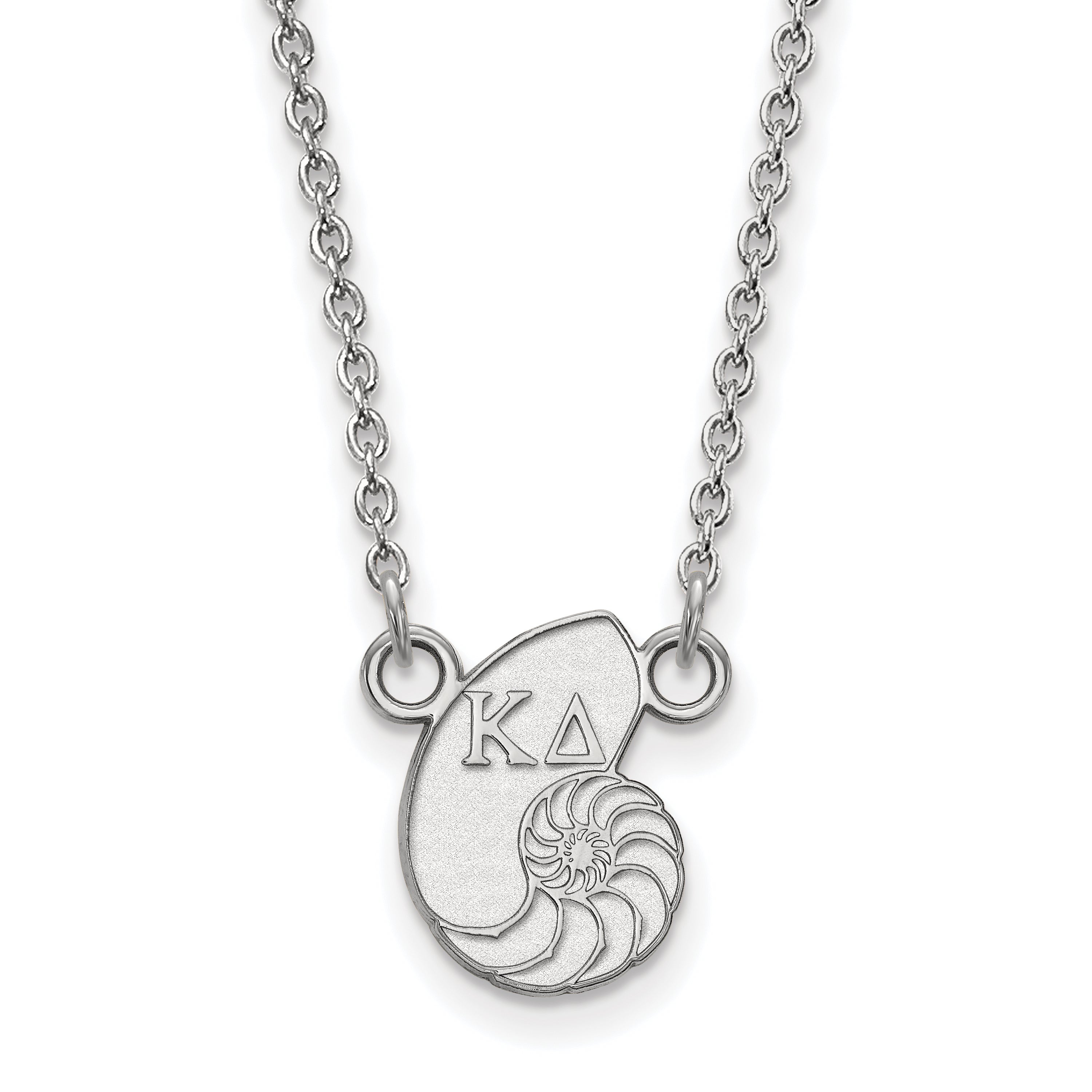 Sterling Silver Rhodium Plated Logoart Kappa Delta Sorority Symbol Extra Small Pendant 18 Inch Necklace