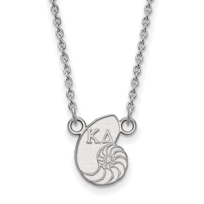 Sterling Silver Rhodium Plated Logoart Kappa Delta Sorority Symbol Extra Small Pendant 18 Inch Necklace
