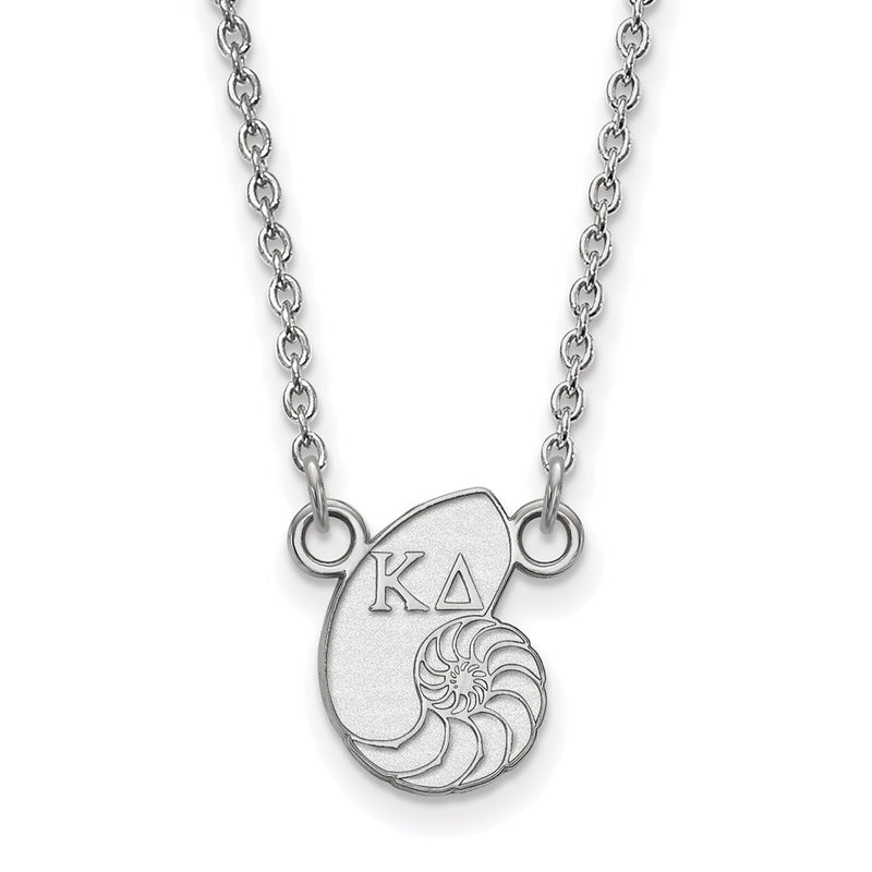 Sterling Silver Rhodium Plated Logoart Kappa Delta Sorority Symbol Extra Small Pendant 18 Inch Necklace