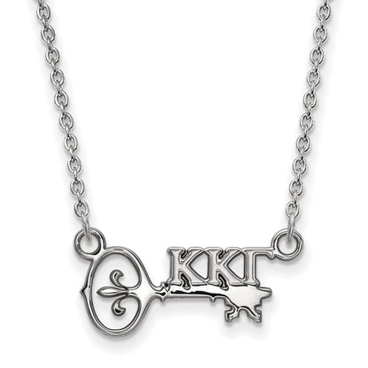 Sterling Silver Rhodium Plated Logoart Kappa Gamma Sorority Symbol Extra Small Pendant 18 Inch Necklace
