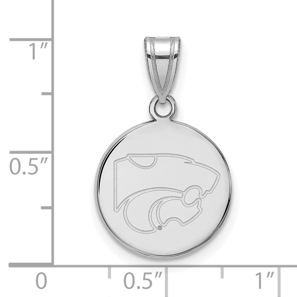 10K White Gold Logoart Kansas State University Wildcat Medium Disc Pendant