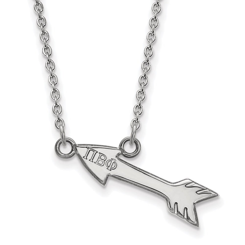 Sterling Silver Rhodium Plated Logoart Pi Beta Phi Sorority Symbol Extra Small Pendant 18 Inch Necklace
