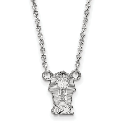 Sterling Silver Rhodium Plated Logoart Phi Sigma Sorority Symbol Extra Small Pendant 18 Inch Necklace