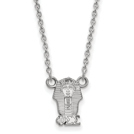 Sterling Silver Rhodium Plated Logoart Phi Sigma Sorority Symbol Extra Small Pendant 18 Inch Necklace