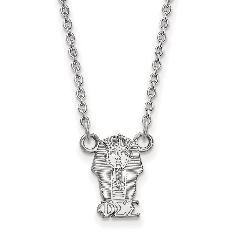 Sterling Silver Rhodium Plated Logoart Phi Sigma Sorority Symbol Extra Small Pendant 18 Inch Necklace