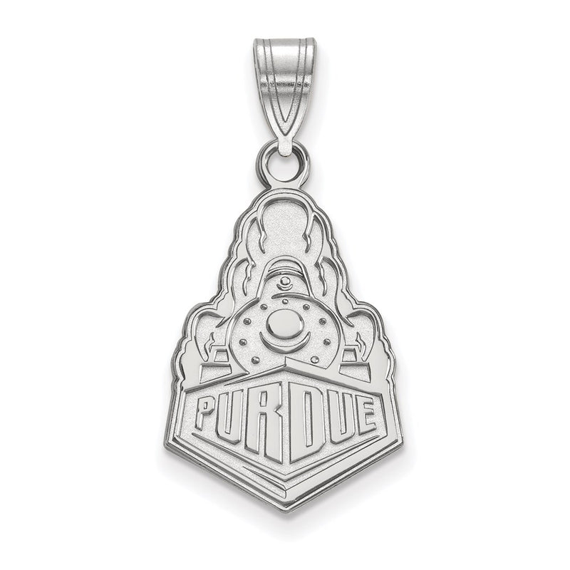 14K White Gold Logoart Purdue University Boilermakers Train Logo Large Pendant