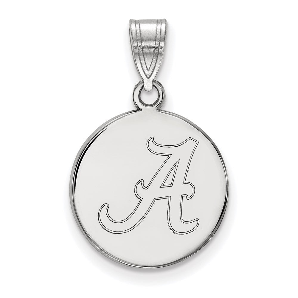 10K White Gold Logoart University Of Alabama Letter A Medium Disc Pendant