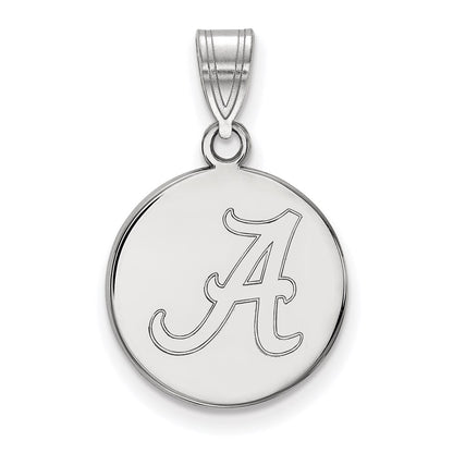 10K White Gold Logoart University Of Alabama Letter A Medium Disc Pendant